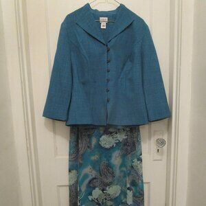 Two-piece skirt set by Dorby, size 14, sea green